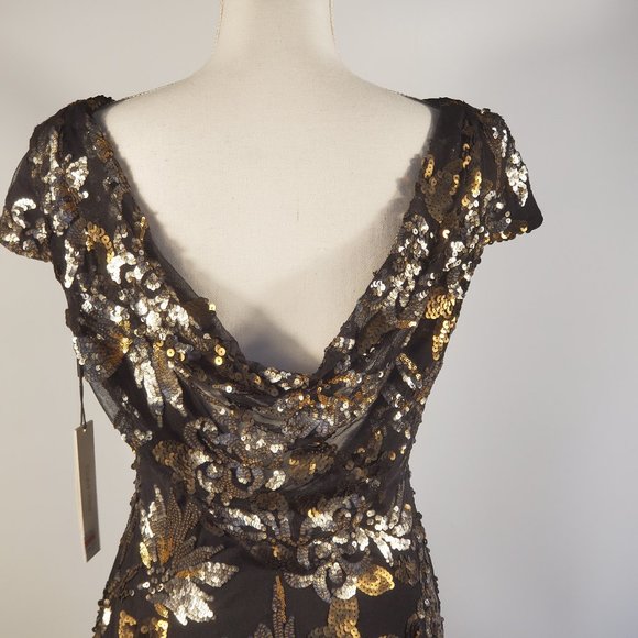Sequined Cowl-Back Dress - Picture 4 of 5